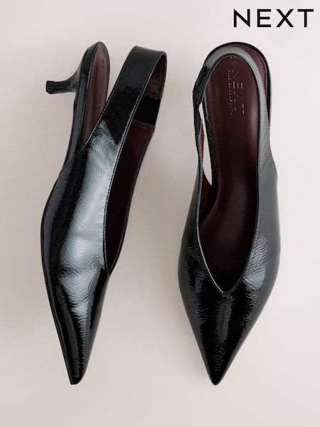 黑色 - Forever Comfort® Slingback Point Toe Heels