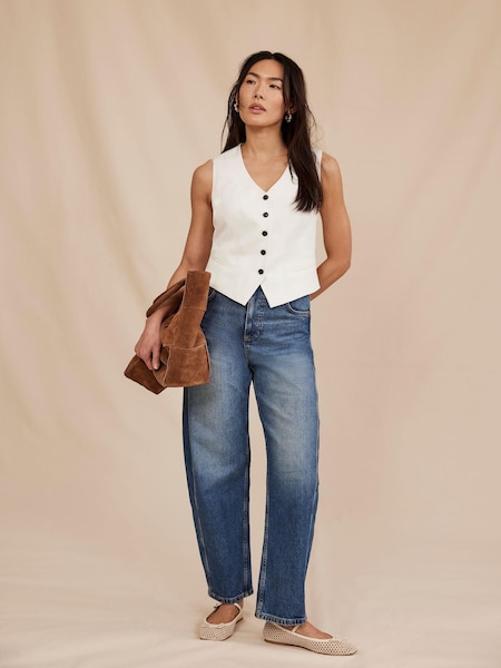 Dark Blue - Mint Velvet Barrel Leg Jeans