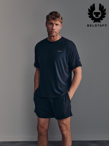 Niebieski - Regular Belstaff Lounge Soft Touch Modal Crew Neck T-shirt