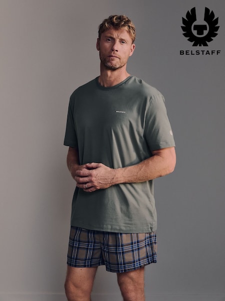 أخضر فاتح - Regular Belstaff Logo T-shirt