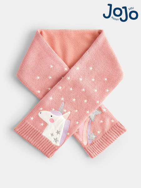 Rosa enhjørning - Jojo Maman Bébé Knitted Scarf