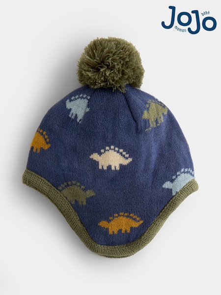 Green Dino - Jojo Maman Bébé Pom Pom Knitted Hat