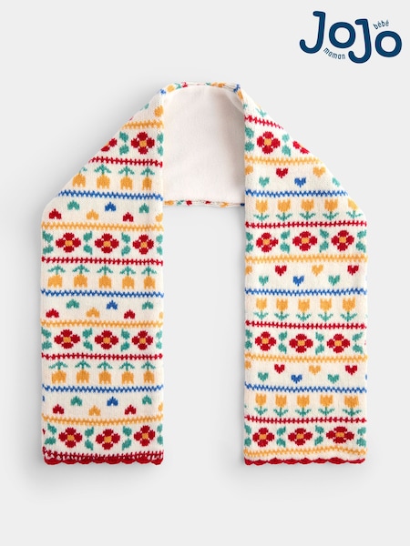 Cream Floral FairIsle - Jojo Maman Bébé Knitted Scarf