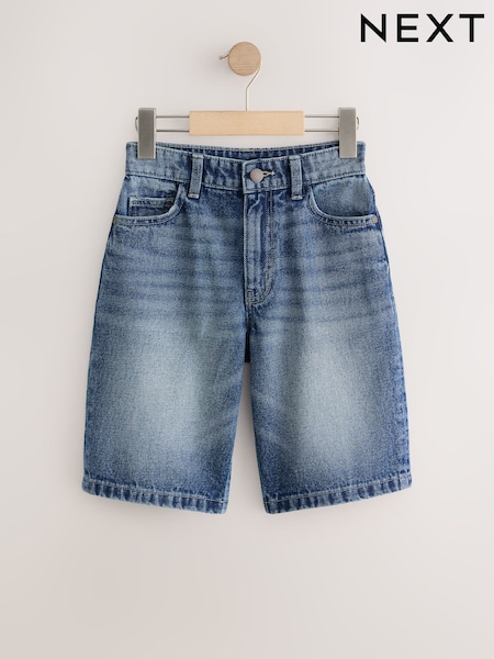 Denim Dark Blue - Denim Jort Shorts (3-16yrs)