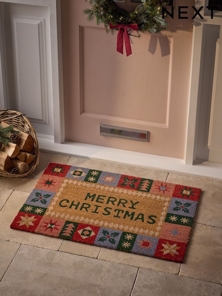 Merry Christmas Coir Doormat