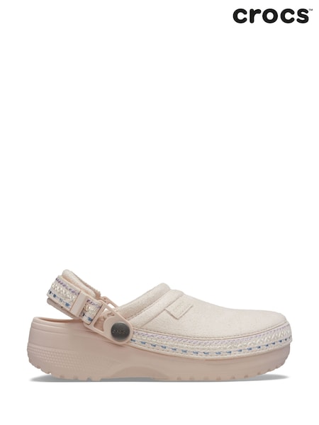 Pink - Crocs Kids Classic Crafted Suede Stitch Clogs