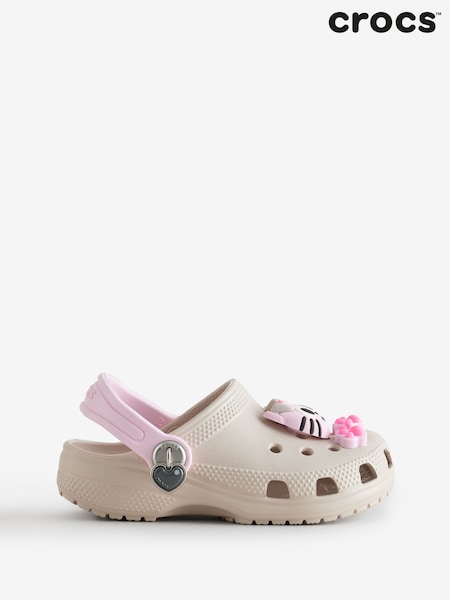 크림 - Crocs Classic Cute Cat Toddler Clogs