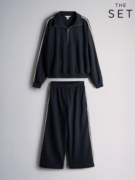 海军 - The Set Funnel Neck Sweat With Straight Leg Joggers Co-ord Set
