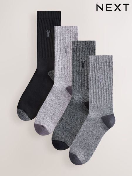 Grises - Regular Twisted Heavyweight Socks 4 Pack