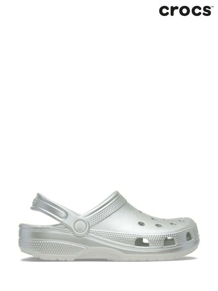Grey - Crocs Kids Classic Tinted Metallic Clogs