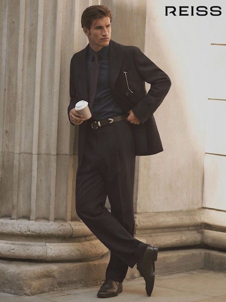 Marina de guerra - Classic Fit Reiss Valley Wool Pinstripe Suit Trousers