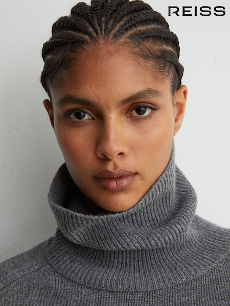 Grey - Reiss Harriet Wool-cashmere Roll-neck Jumper