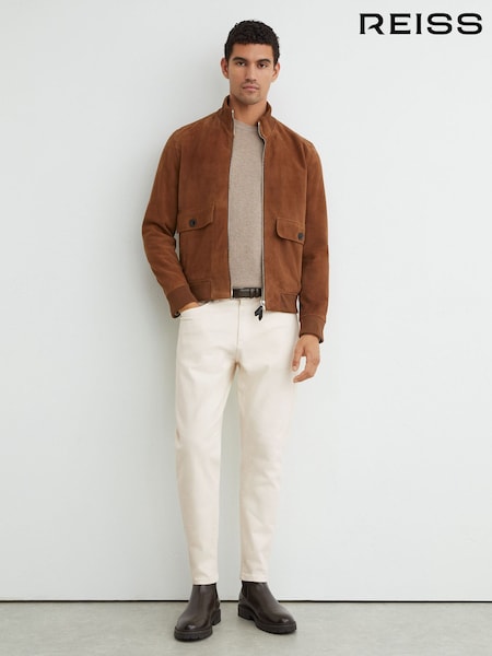 White - Regular Reiss Rathbone Relaxed-fit Cropped Jeans