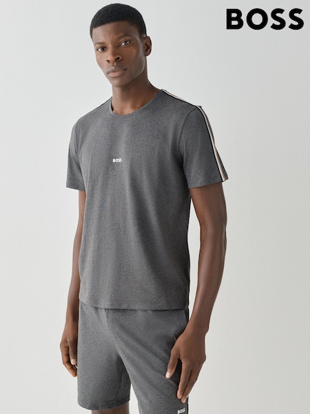 Grey - Short Sleeve Boss Unique Logo T-shirt