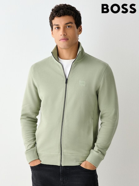 Green - Regular Boss Relaxed Fit Box Logo Sweatshirt