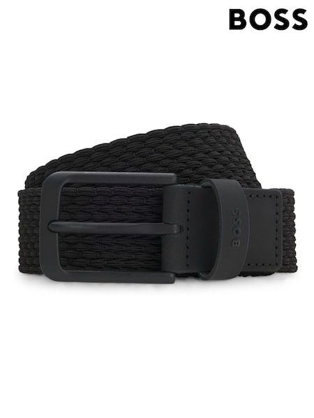 Черный - Regular Boss Vern Woven Golf Belt