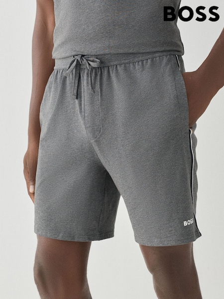 Grey - Regular Boss Unique Logo Shorts