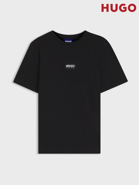 Black - Regular Hugo Relaxed Fit Logo T-shirt
