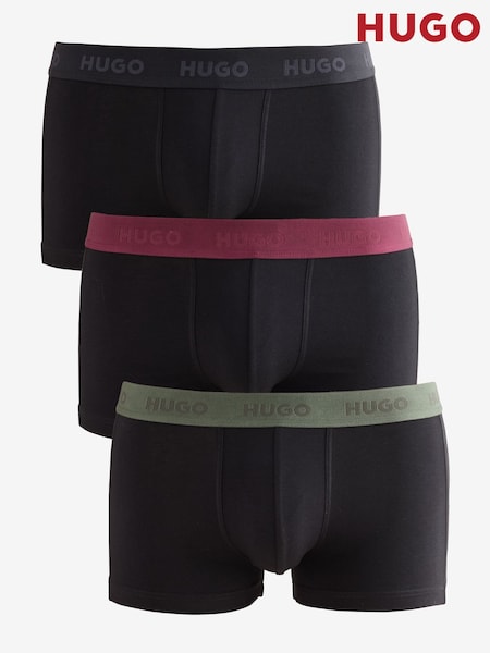 رمادي - Regular Hugo Stretch Cotton Trunk Boxers 3 Pack
