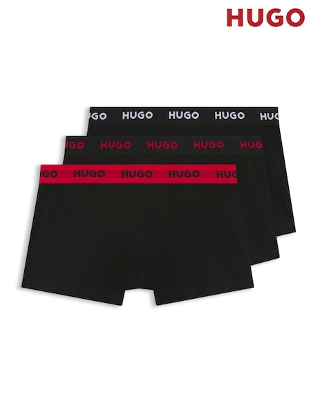 Melns - Regular Hugo Stretch Cotton Trunk Boxers 3 Pack