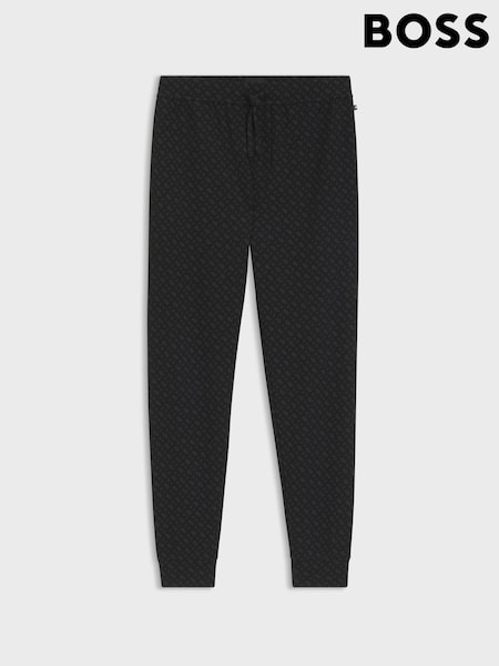Schwarz - Regular Boss Waffle Texture Cuffed Joggers