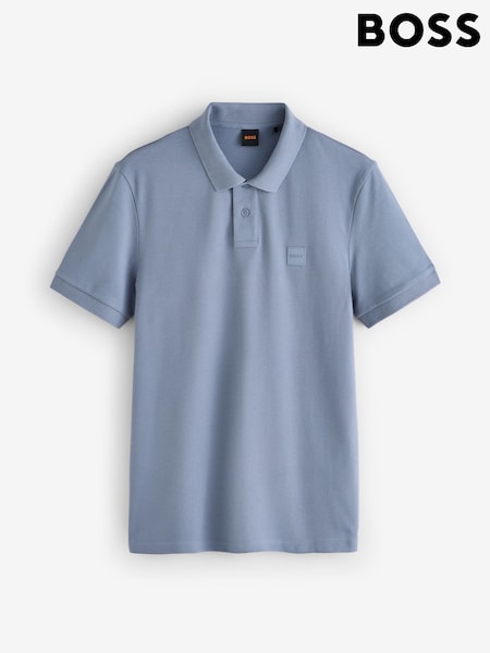 Blue - Regular Boss Slim Fit Passenger Box Logo Polo Shirt