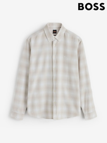 Natural - Regular Boss Rickert Check Flannel Shirt
