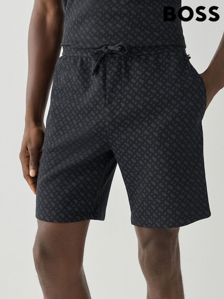 Black - Regular Boss Waffle Regular Fit Shorts