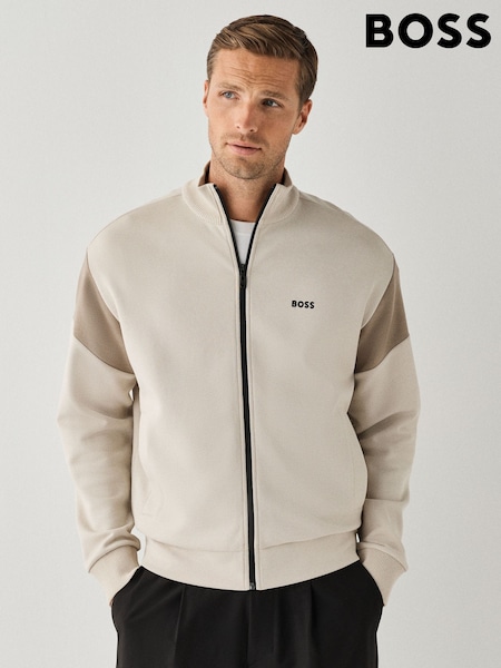 Natūrali - Regular Boss Union Full Zip Logo Sweat Top