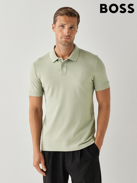 Verde - Regular Boss Slim Fit Passenger Box Logo Polo Shirt