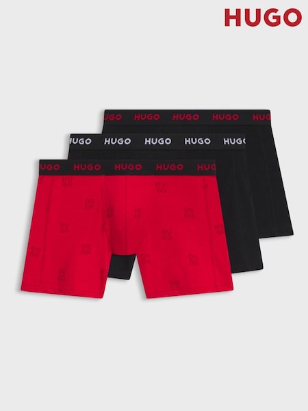 Червоний - Regular Hugo Stretch Cotton Hipster Boxers 3 Pack