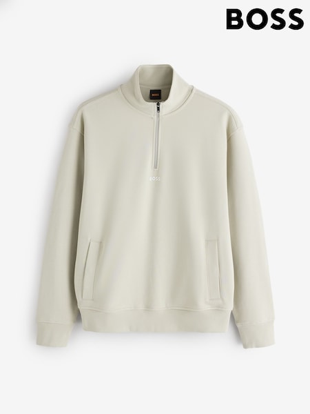 Табиғи - Regular Boss Small Logo Quarter Zip Sweat Top
