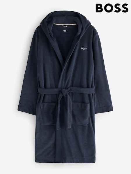 Blue - Regular Boss Terry Classic Logo Robe