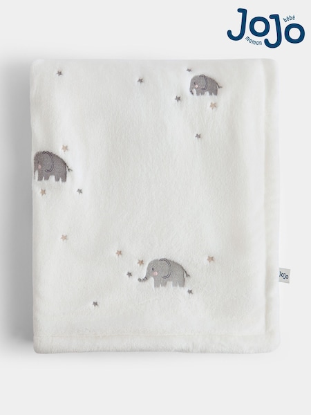 Jojo Maman Bébé Elephant Embroidered Fleece Blanket