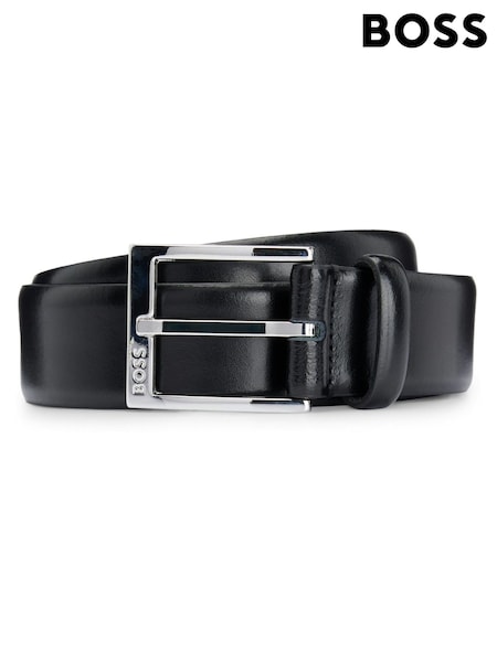 黑色 - Regular Boss Elloy Logo Belt