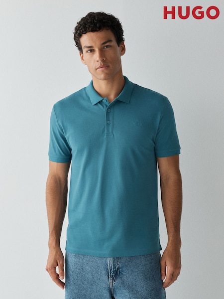 Albastru turcoaz - Regular Hugo Donos Logo Polo Shirt