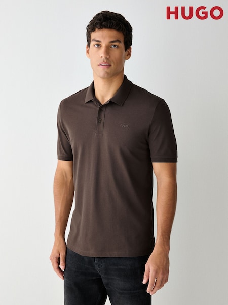 Brown - Regular Hugo Donos Logo Polo Shirt