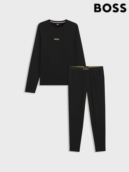 Black - Regular Boss Classic Logo Long Pyjamas Gift Set