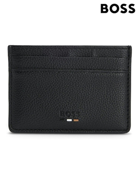 Black - Regular Boss Iconic Logo Card Holder Wallet