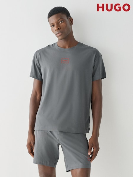 Grey - Regular Hugo Box Logo T-shirt