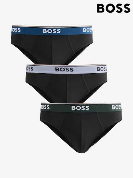 Černý - Regular Boss Power Logo Briefs 3 Pack