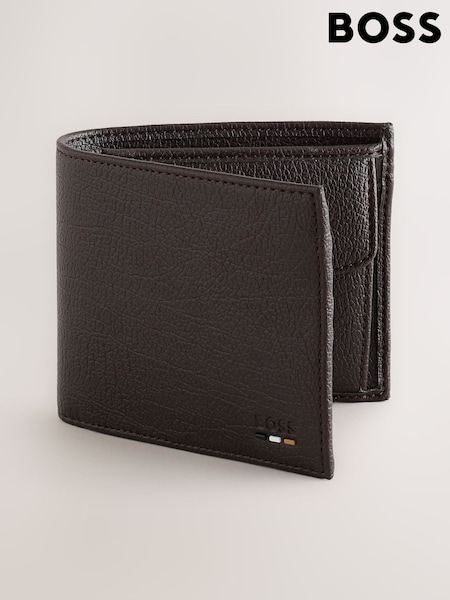 Brown - Regular Boss Iconic Logo Leather Wallet