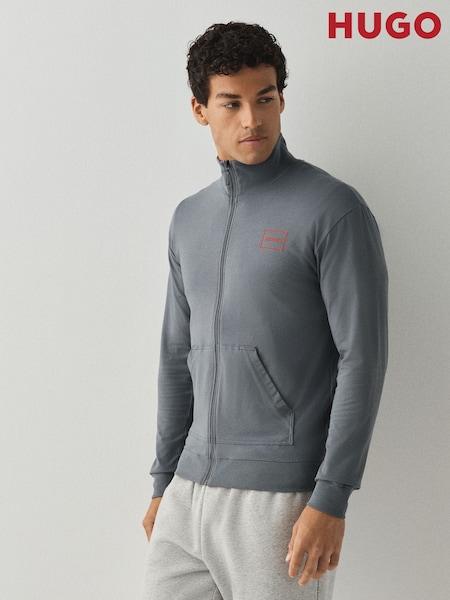 Серый - Regular Hugo Box Logo Zip Through Sweatshirt