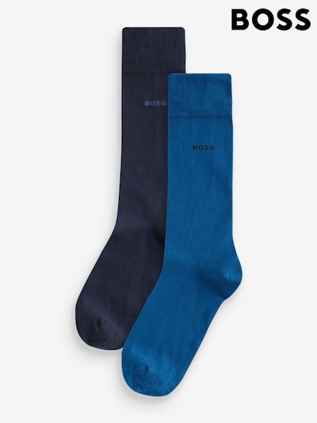 Blue - Regular Boss Regular Length Socks 2 Pack