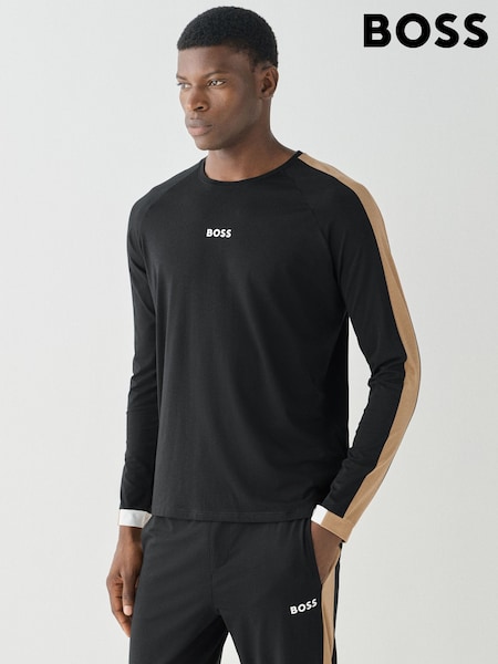 Negru - Regular Boss Balance Logo Long Sleeve T-shirt
