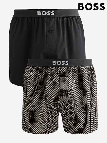 Natural - Regular Boss Tartan Classic Logo Hipster Boxers Set 2 Pack