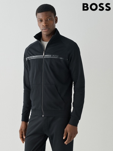 Black - Regular Boss Authentic Regular-fit Logo Zip Through Sweat Top