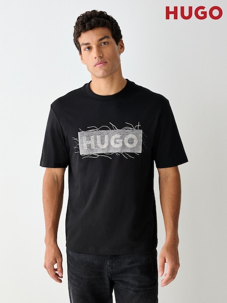 Black - Regular Hugo Regular Fit Naxter Graphic Logo T-shirt