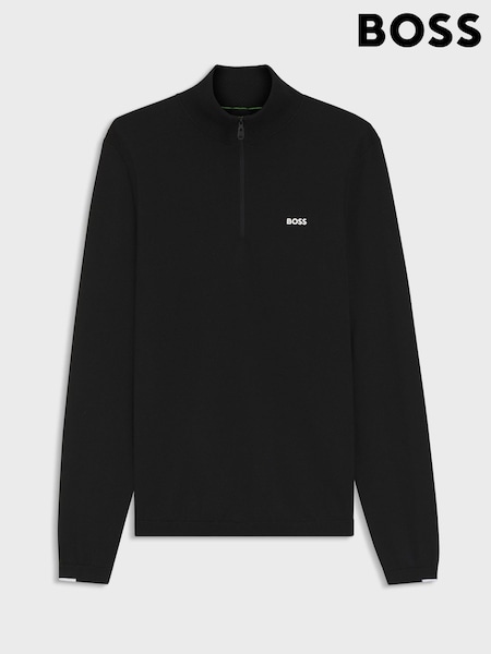 Black - Regular Boss Regular Fit Ever Quarter Zip Jumper