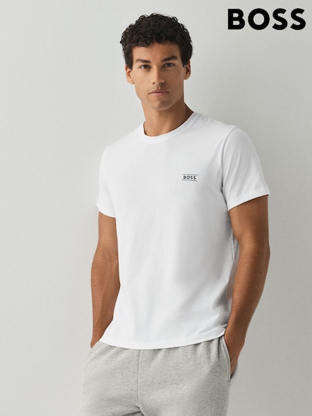 Blanco - Regular Boss Regular Fit Crew Neck Logo T-shirt